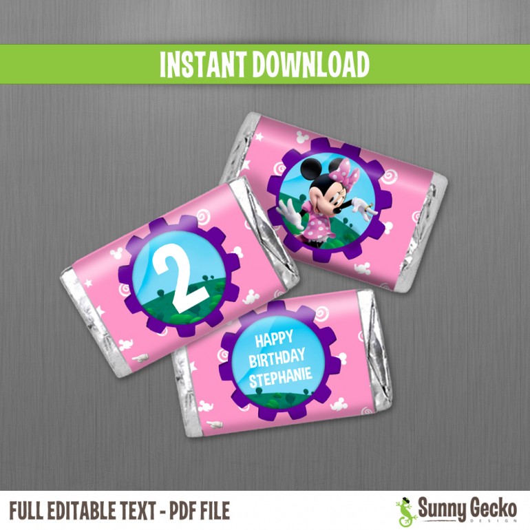 Minnie Mouse Birthday Mini Chocolate Wrappers